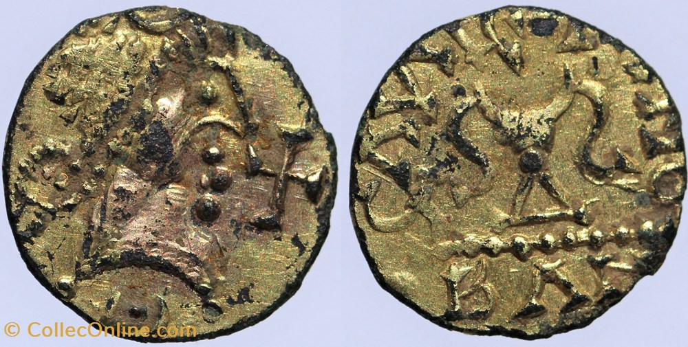monnaies europe medievale royaumes francs banassac serie sigebertine a la tete et a la croix