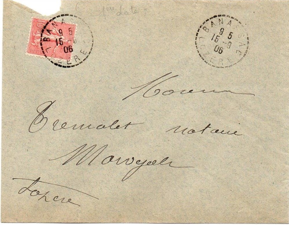 1906 - Cachets type B4 documents anciens marques postales europe 1906 cachets type b4