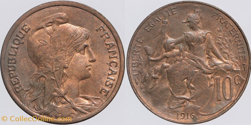 monnaies monde france f 136 dupuis 10 c 1916