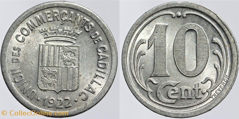 33 - Cadillac - 10 centimes monnaies monde france 33 cadillac 10 centimes