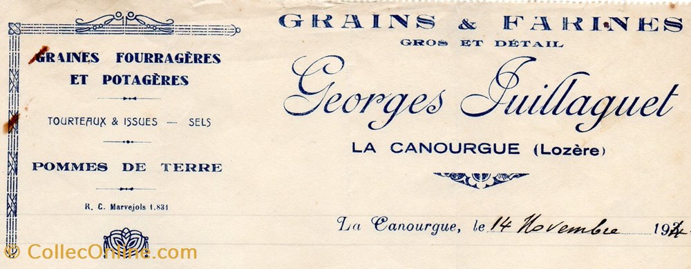 Juillaguet Georges (1940) documents anciens factures commerciaux juillaguet georges 1940