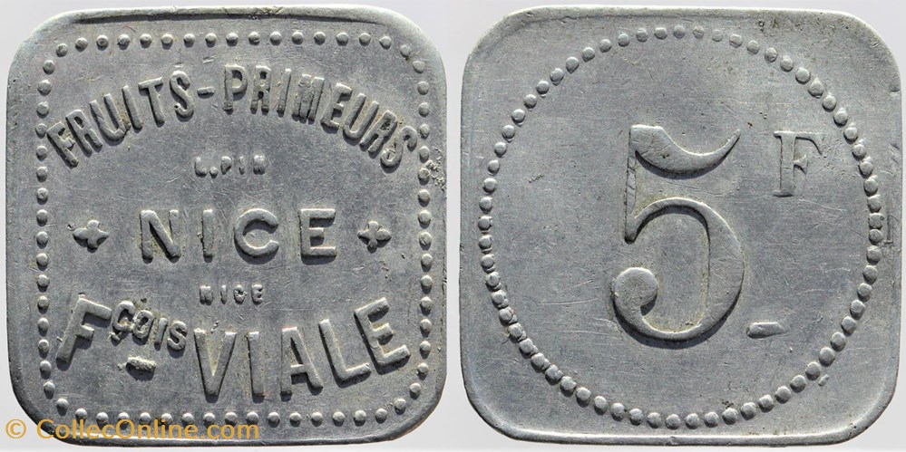 06 - Nice - 5 francs monnaies monde france 06 nice 5 francs