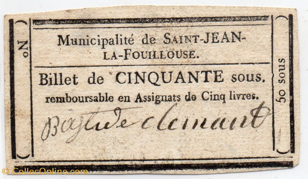 billets europe france billet de confiance st jean la fouillouse lozere 50 sous