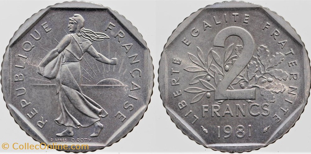 monnaies monde france f 272 roty 2 frs 1981