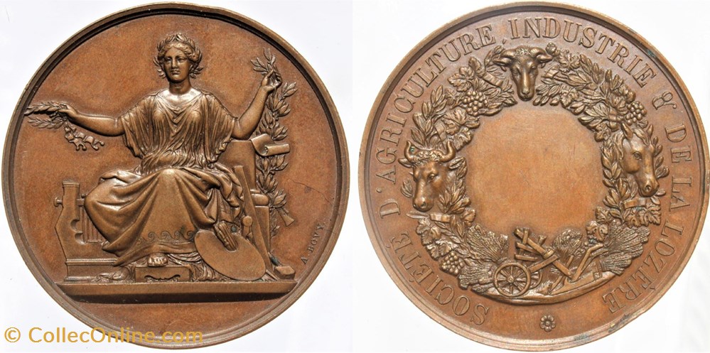 medailles france 1860 vers societe agriculture