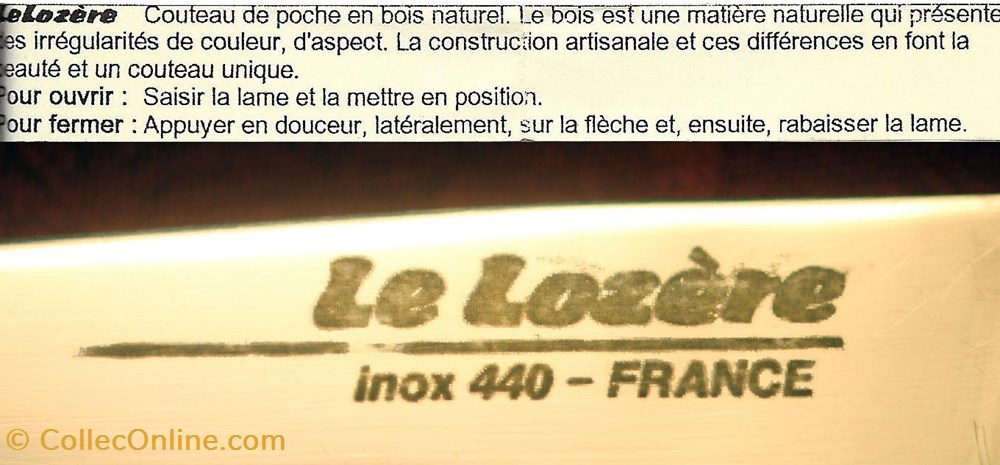 Couteau le Lozère, Bastide S.A.R.L. - 1994 4 couteaux regionaux couteau le lozere bastide s a r l 1994