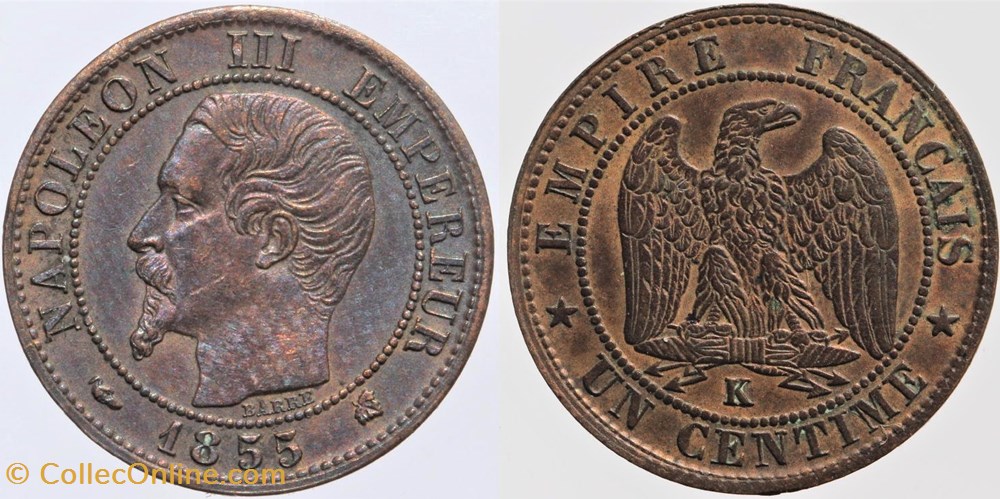 F-103 - Second Empire - 1 centime - 1855 K monnaies monde france f 103 second empire 1 centime 1855 k