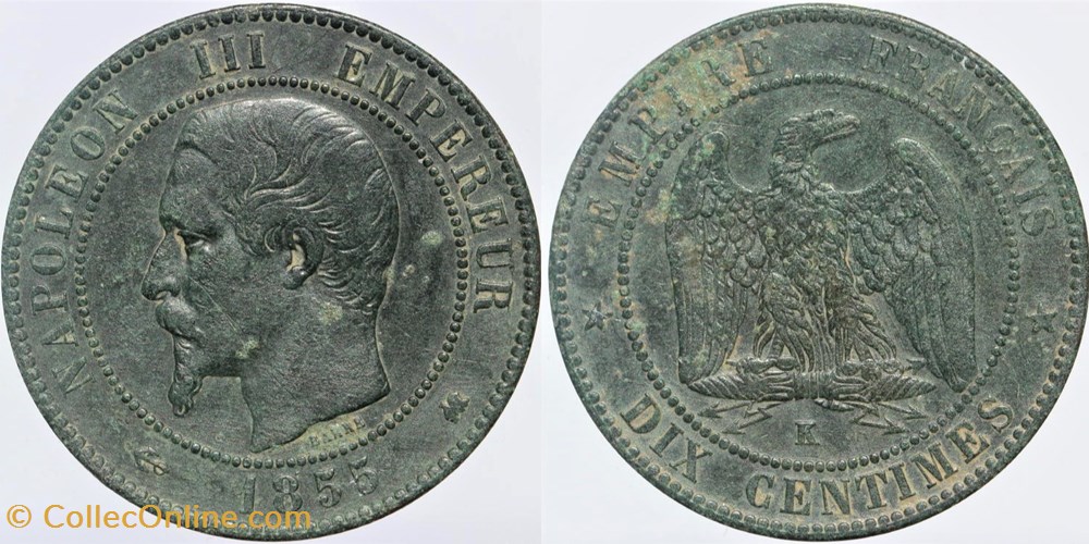 F-133 - Second Empire - 10 centimes - 1855 K ancre monnaies monde france f 133 second empire 10 centimes 1855 k ancre