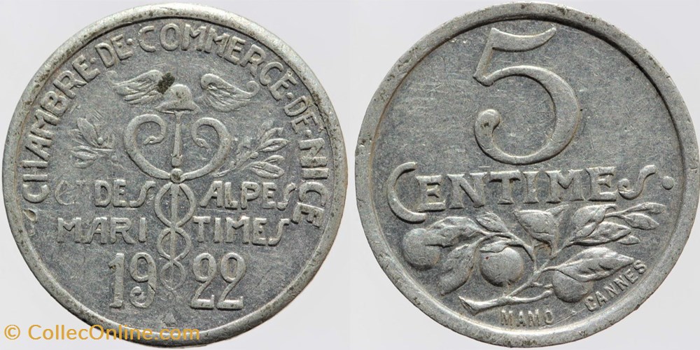 06 - Nice - 5 centimes monnaies monde france 06 nice 5 centimes