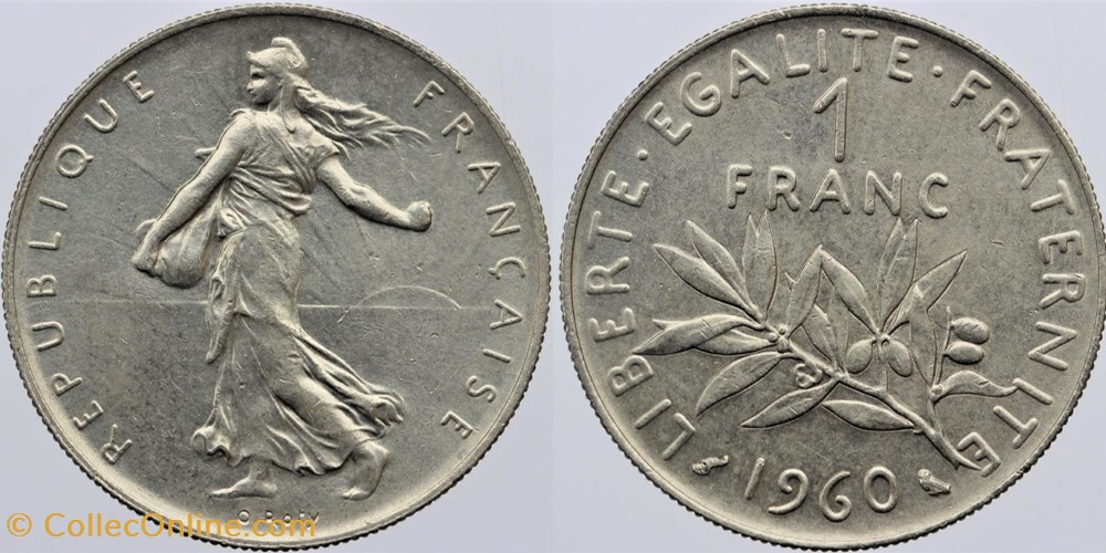 F-226 - Roty - 1 fr. - 1960 grand 0 monnaies monde france f 226 roty 1 fr 1960 grand 0