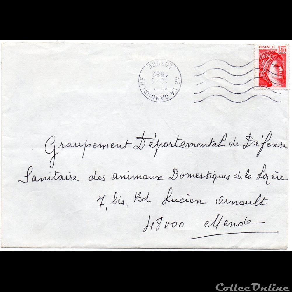 marque postale europe france 1982 ondule 48 la canourgue