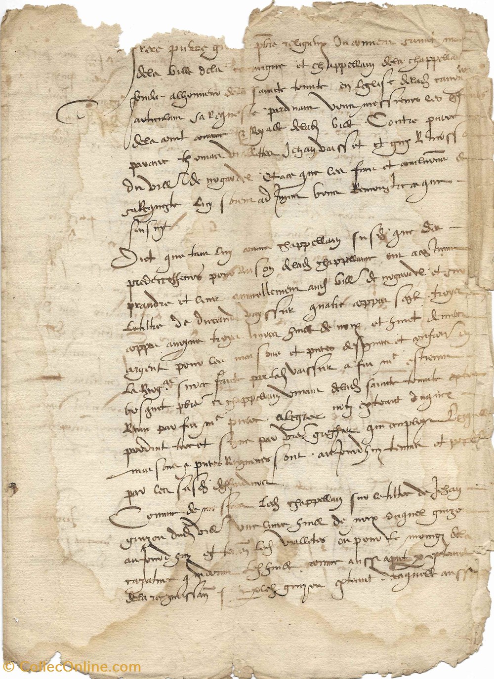 documents anciens autres copie concerne la chapelle de la trinite de eglise de la canourgue