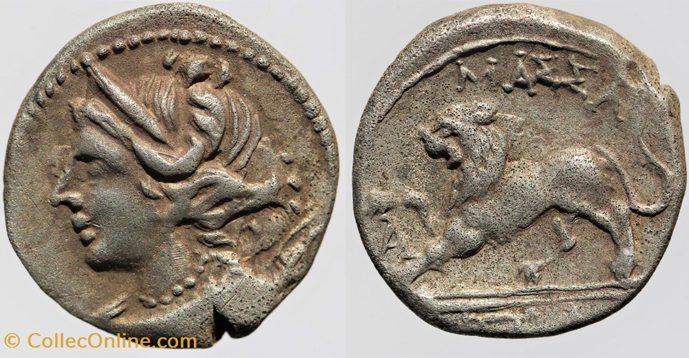 monnaies antiques av jc ap celtes massalia drachme legere au lion