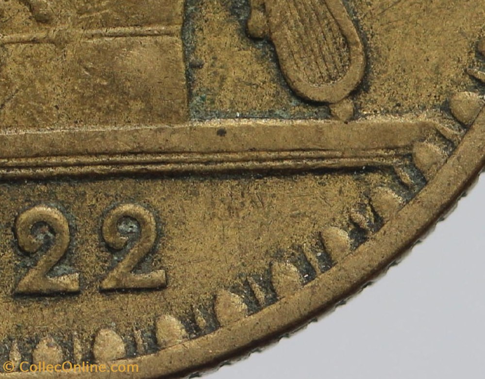 F-267 - Domard - 2 frs. - 1922 coin bouché monnaies monde france f 267 domard 2 frs 1922 coin bouche