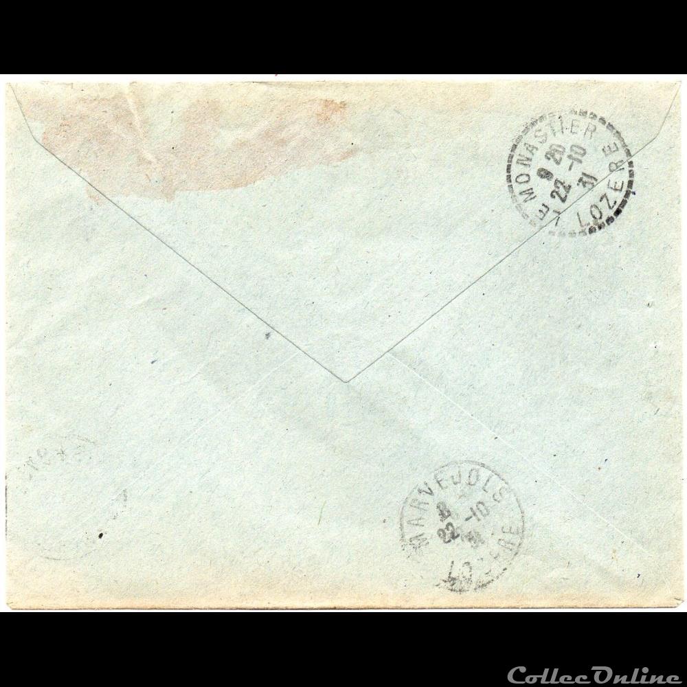 1931 - Cachets type A4 sur recommandé marque postale europe france 1931 cachets type a4 sur recommande