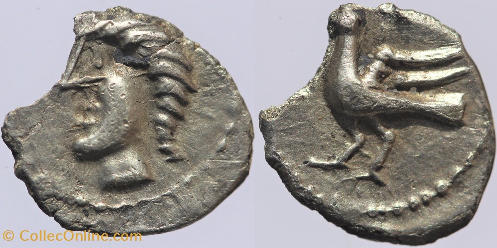 Rutènes - Obole à l'oiseau monnaies antiques av jc ap celtes rutenes obole a oiseau