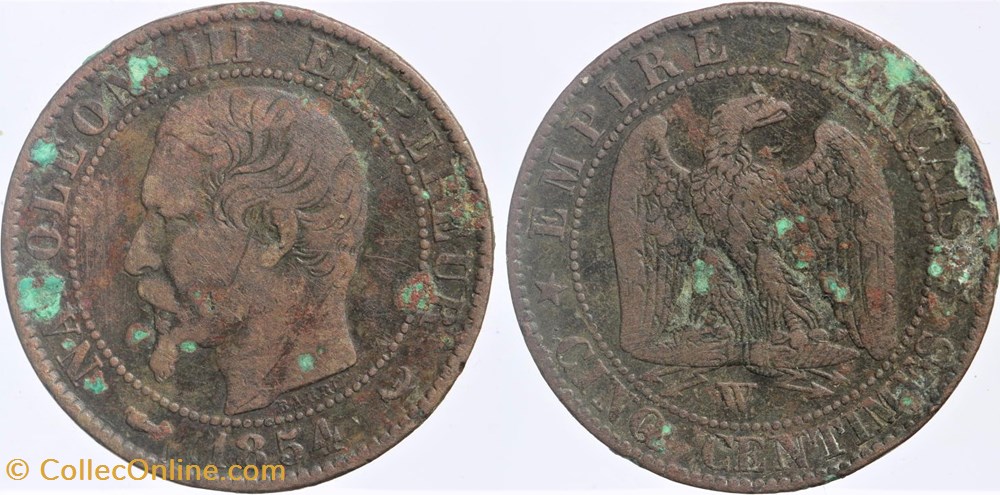 F-116 - Second Empire - 5 centimes - 1854 W monnaies monde france f 116 second empire 5 centimes 1854 w
