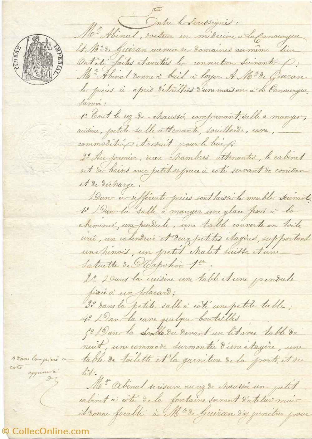 1870 - Bail documents anciens autres 1870 bail