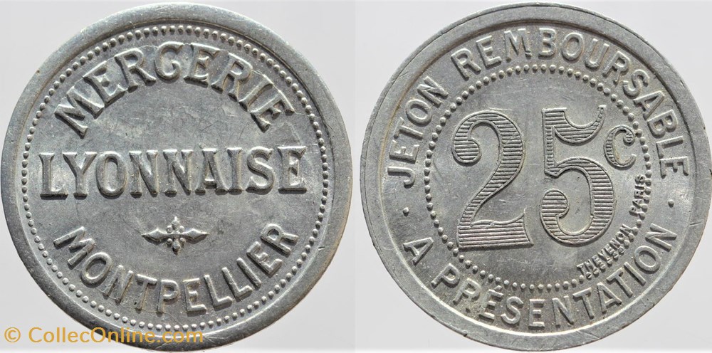 monnaies monde france 34 montpellier mercerie 25 centimes