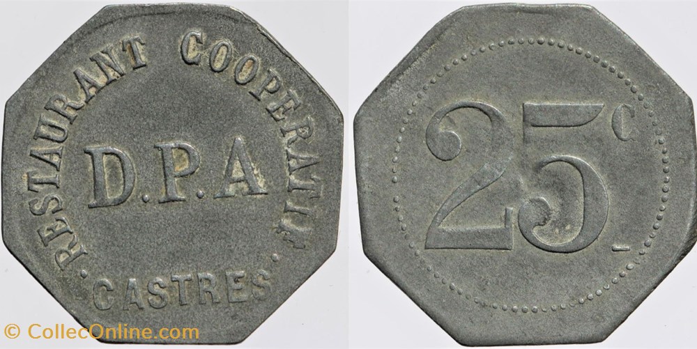 81 - Castres - 25 centimes monnaies monde france 81 castres 25 centimes