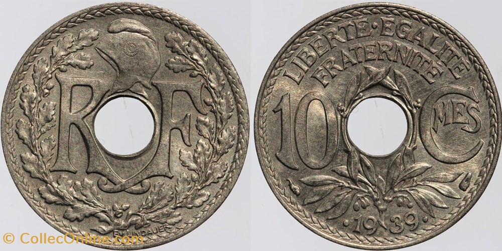 F-139 - Lindauer - 10 c. - 1939 monnaies monde france f 139 lindauer 10 c 1939