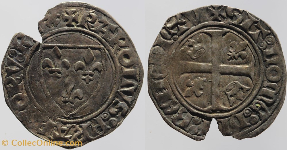 monnaies europe medievale france royales dy 0377 charles vi blanc guenar saint quentin