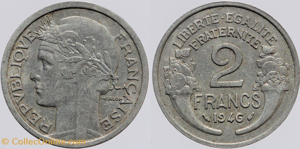 F-269 - Morlon - 2 frs. - 1946 monnaies monde france f 269 morlon 2 frs 1946