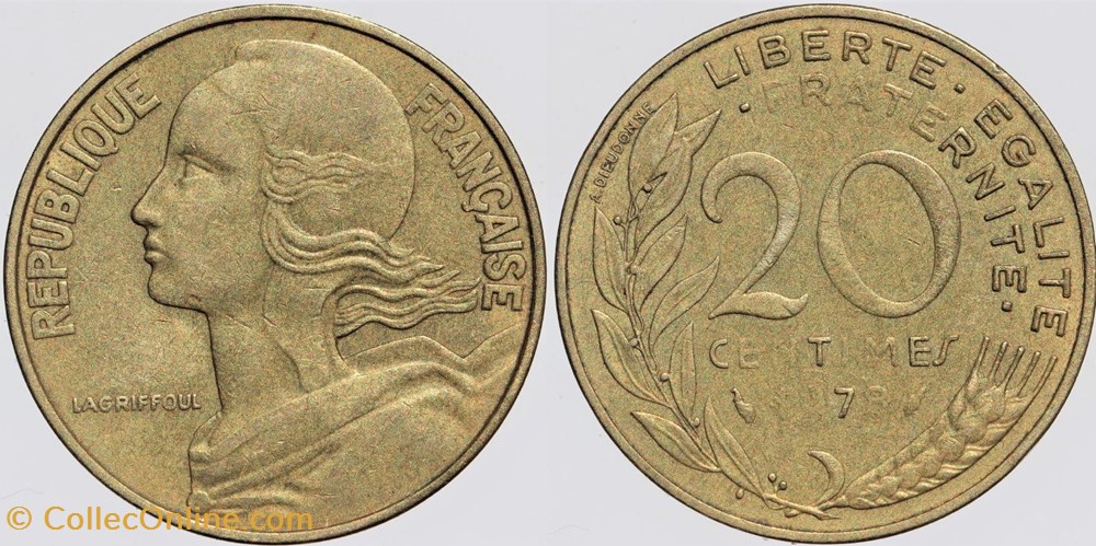 F-156 - Lagriffoul - 20 c. - 1978, coin bouché monnaies monde france f 156 lagriffoul 20 c 1978 coin bouche