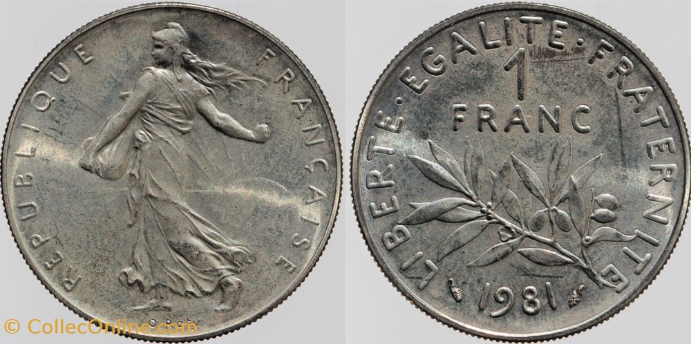 monnaies monde france f 226 roty 1 fr 1981