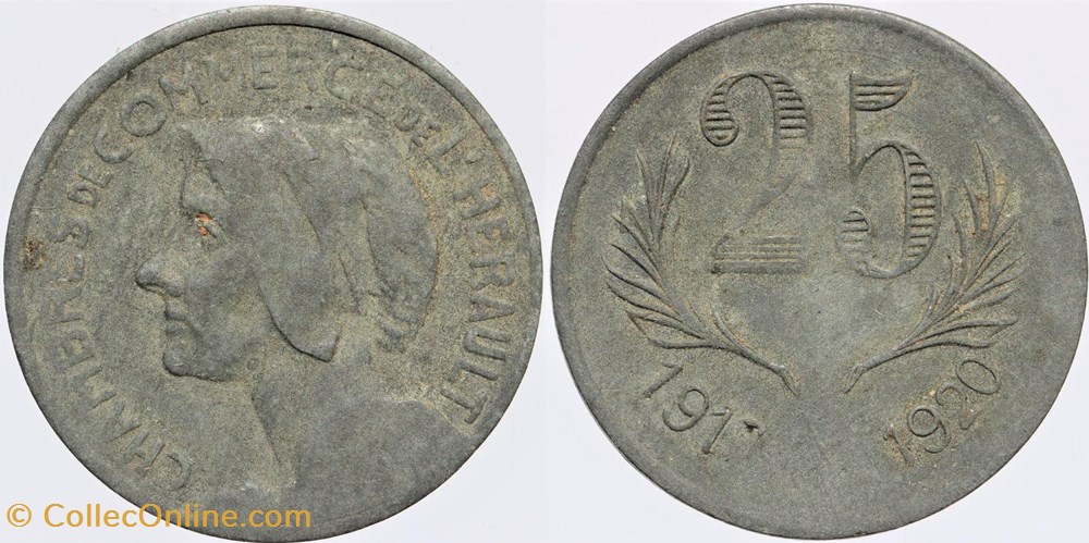 34 - Herault - C.C. - 25 centimes monnaies monde france 34 herault c c 25 centimes