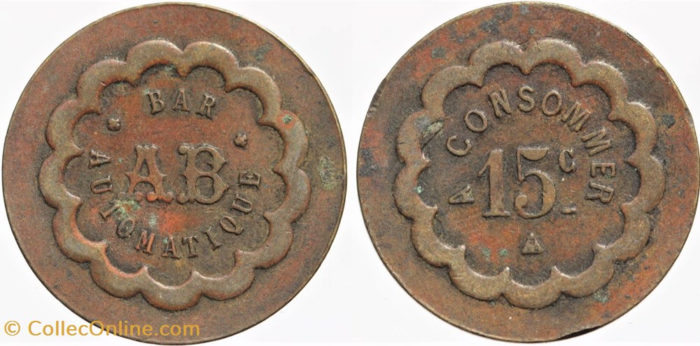 Jeton à consommer - 15 centimes monnaies monde france jeton a consommer 15 centimes