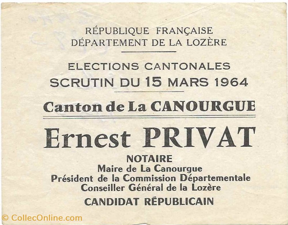 1964 - Elections documents anciens autres 1964 elections