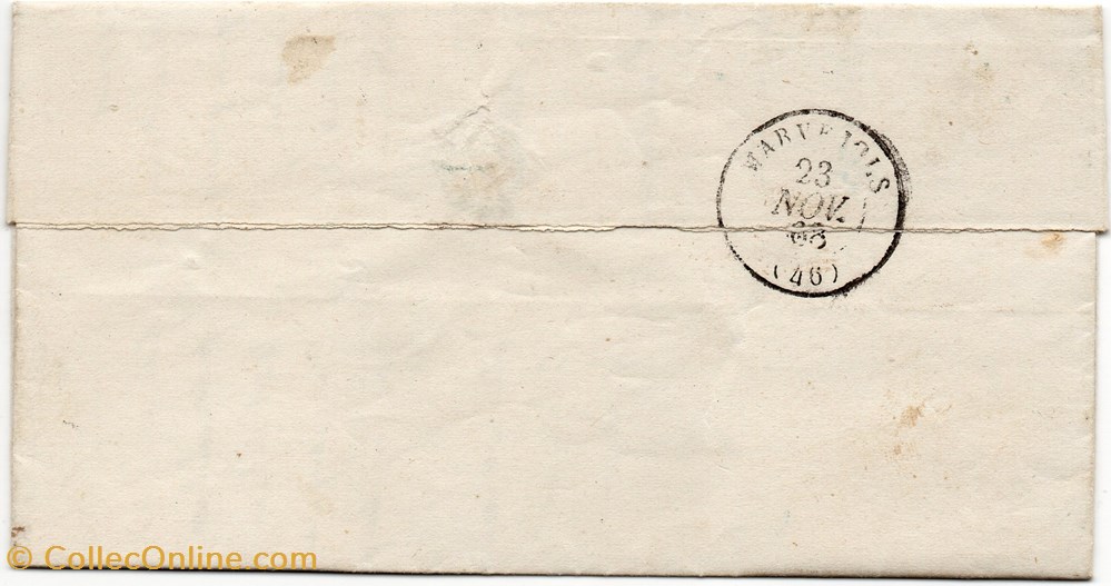 1868 - Cachet type 15 + G.C. 721 documents anciens marques postales europe 1868 cachet type 15 g c 721