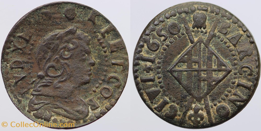 Dy 1614 - Louis XIV - Sizain - 1650, Barcelone monnaies europe medievale france royales dy 1614 louis xiv sizain 1650 barcelone