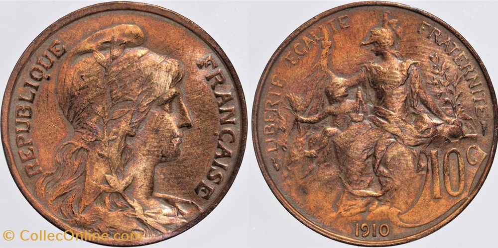F-136 - Dupuis - 10 c. - 1910 monnaies monde france f 136 dupuis 10 c 1910