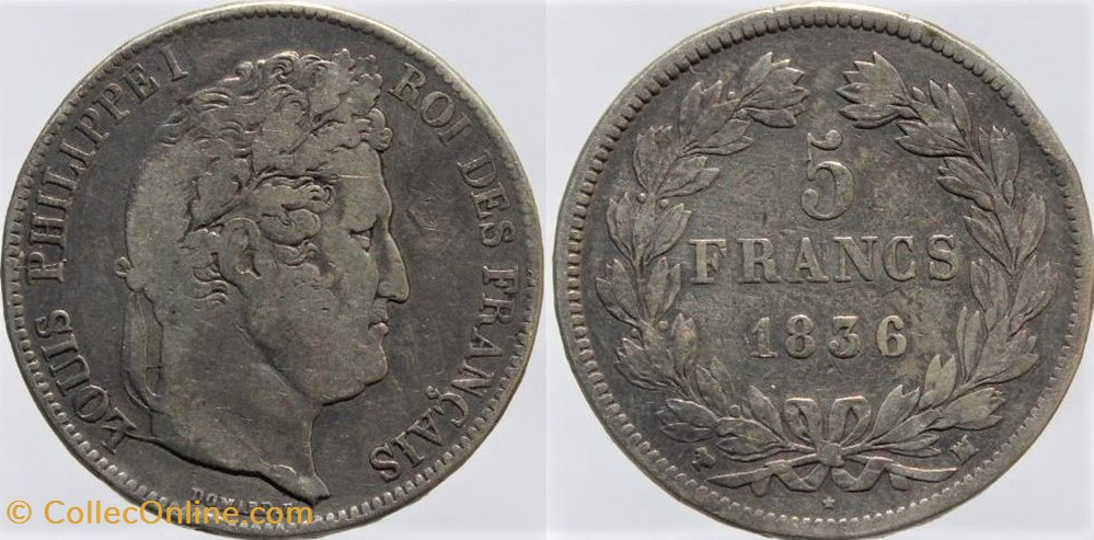 F-324 - Louis Philippe I - 5 francs - 1836 Marseille monnaies monde france f 324 louis philippe i 5 francs 1836 marseille