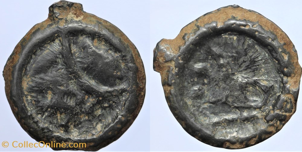 Basse vallée du Rhône - Potin au long cou monnaies antiques av jc ap celtes basse vallee du rhone potin au long cou