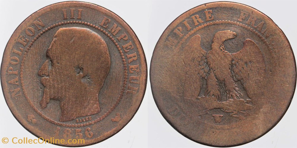 F-133 - Second Empire - 10 centimes - 1856 W monnaies monde france f 133 second empire 10 centimes 1856 w