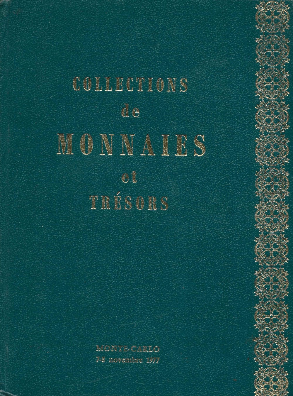 1977 - Vente aux enchères, Monte-Carlo monnaies livres ouvrages ventes 1977 vente aux encheres monte carlo