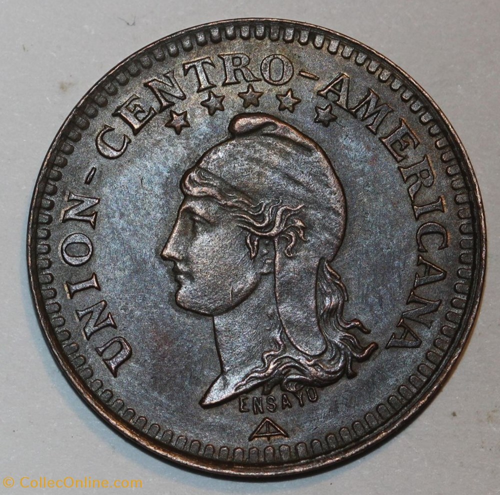 Union Central Américain, essai, 1 centavo, 1889. monnaies monde union central americain essai 1 centavo 1889