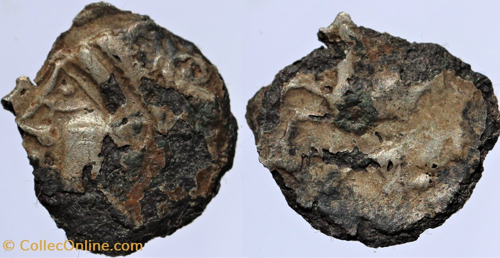 Arvernes - Drachme cheval/sanglier monnaies antiques av jc ap celtes arvernes drachme cheval sanglier