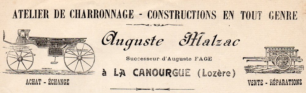 Malzac Auguste (vers 1910) documents anciens factures commerciaux malzac auguste vers 1910
