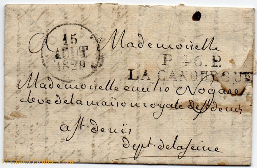 1829 - P46P / La Canourgue + dateur A documents anciens marques postales europe 1829 p46p la canourgue dateur a