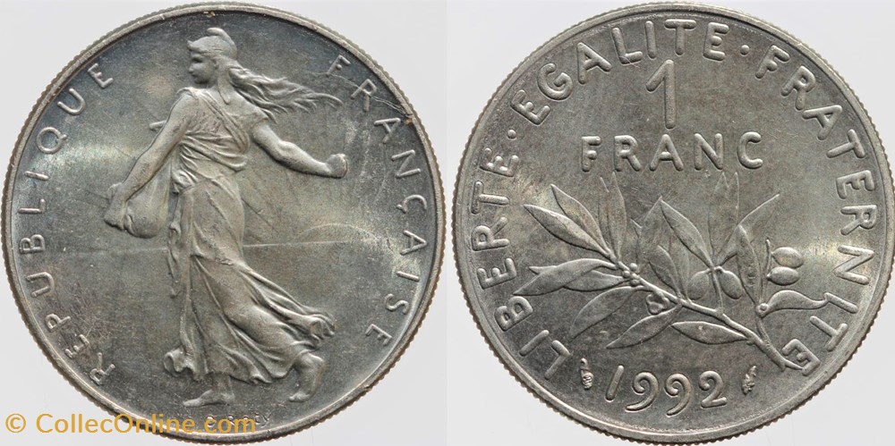 F-226 - Roty - 1 fr. - 1992 monnaies monde france f 226 roty 1 fr 1992