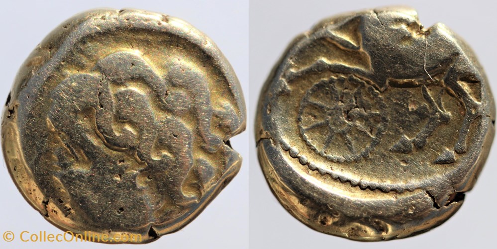 Arvernes - Statère roue/fleuron monnaies antiques av jc ap celtes arvernes statere roue fleuron