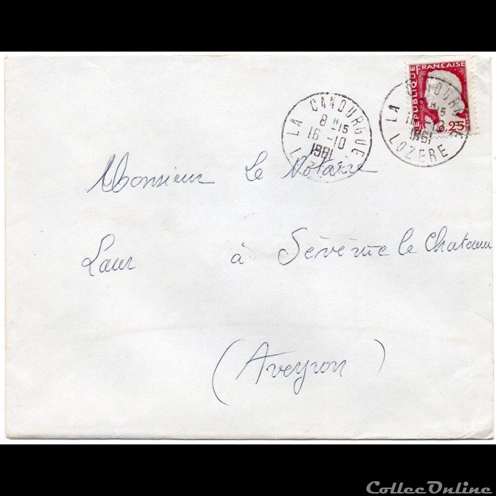 1961 - Cachets type A7 marque postale europe france 1961 cachets type a7