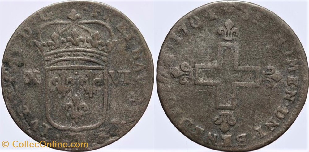 Dy 1583 - Louis XIV - 16 deniers - 1704, Strasbourg monnaies europe medievale france royales dy 1583 louis xiv 16 deniers 1704 strasbourg