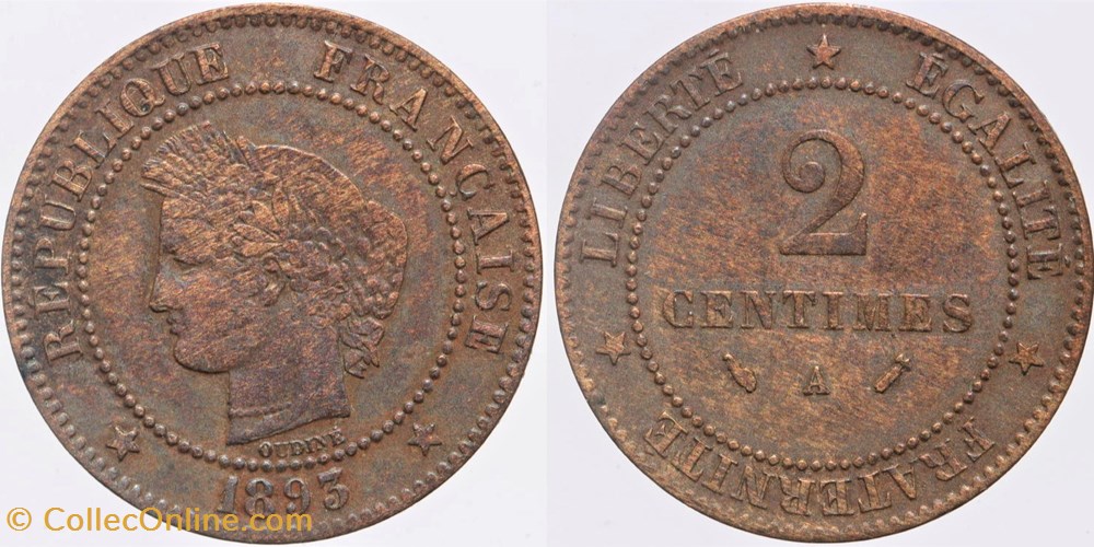 F-109 - Troisième République - Cérès - 2 c. - 1893 A monnaies monde france f 109 troisieme republique ceres 2 c 1893 a