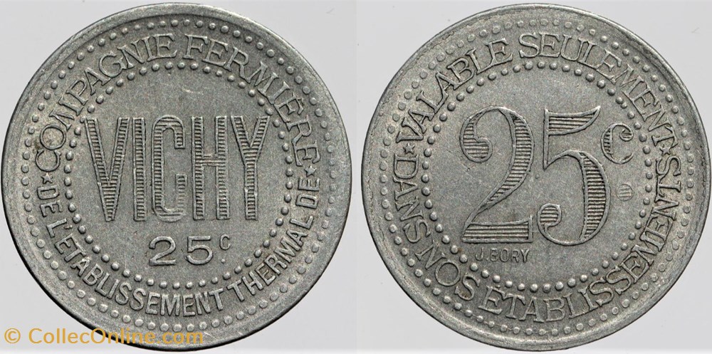 03 - Vichy - 25 centimes monnaies monde france 03 vichy 25 centimes