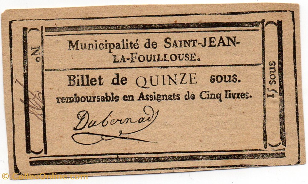 billets europe france billet de confiance st jean la fouillouse lozere 15 sous